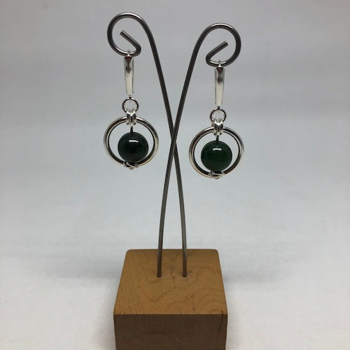 BC Nephrite Jade Circle Earrings