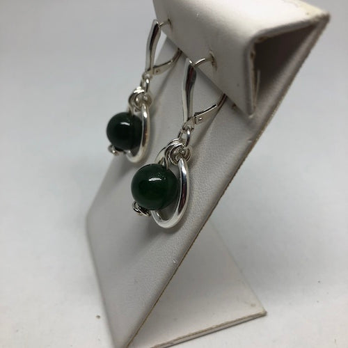 BC Nephrite Jade Circle Earrings