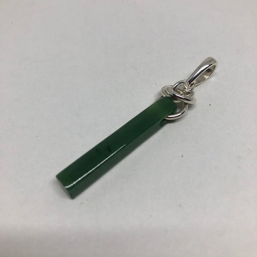 BC Nephrite Jade Rectangular Drop Pendant