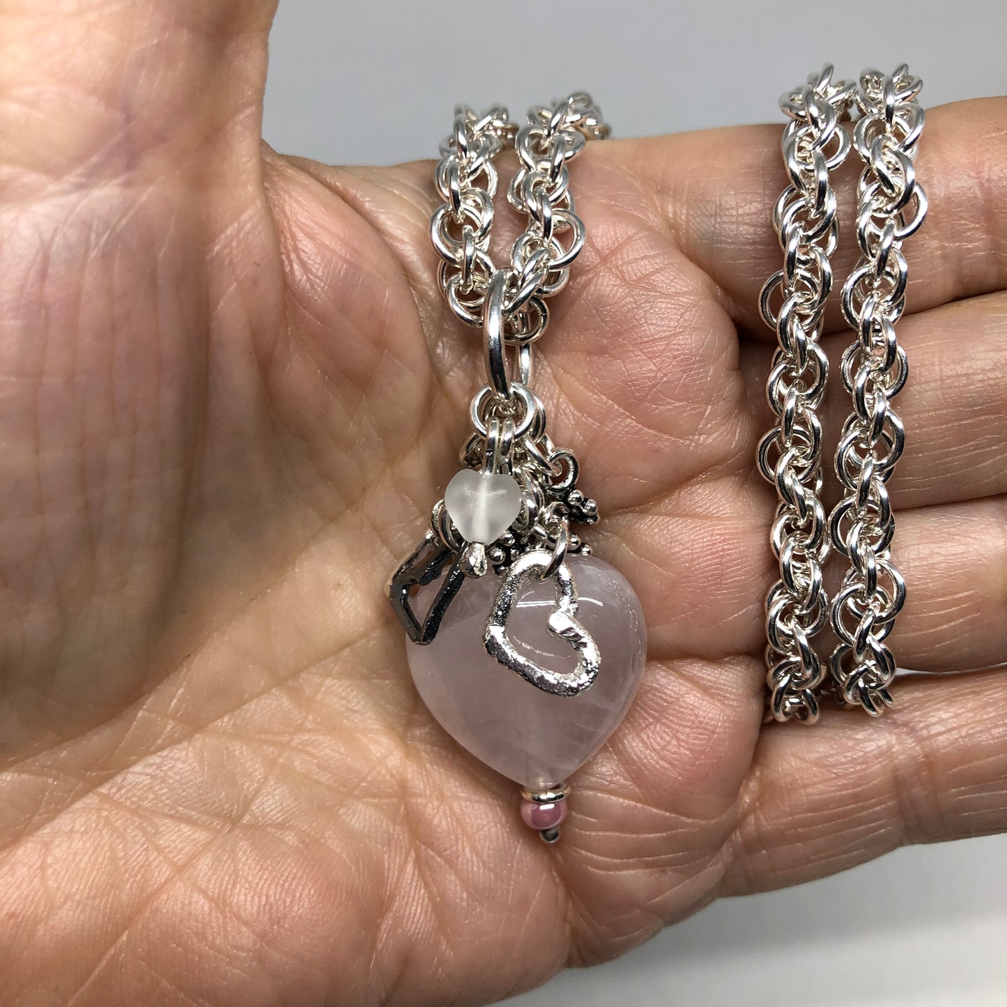 Rose Quartz Missing Hearts Pendant