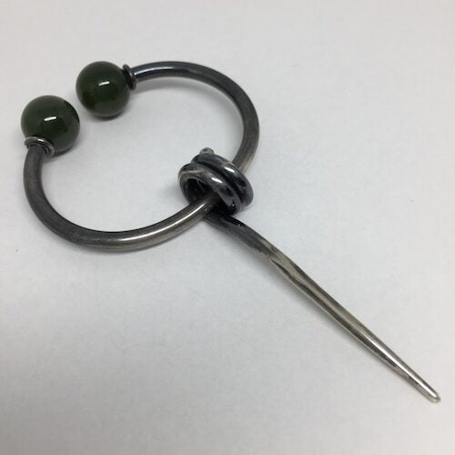 BC Nephrite Jade Penannular Shawl Pin