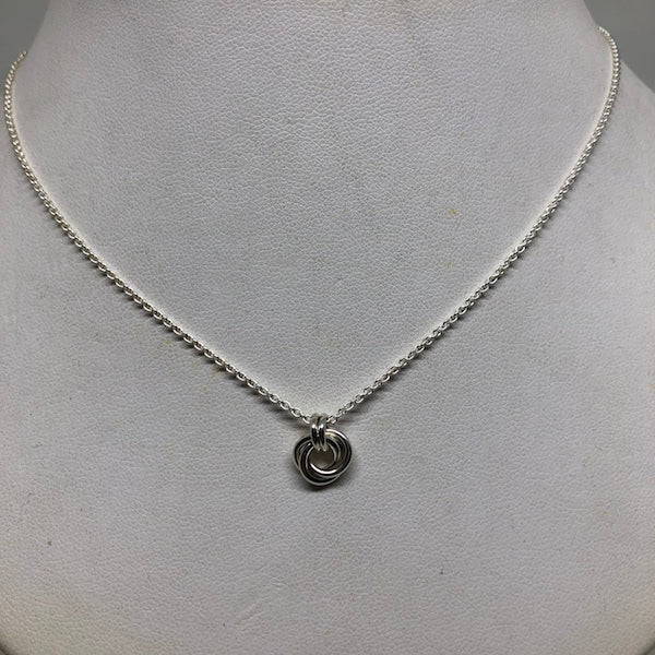 Mini Love Knot Pendant on Fine Rolo 16" Chain
