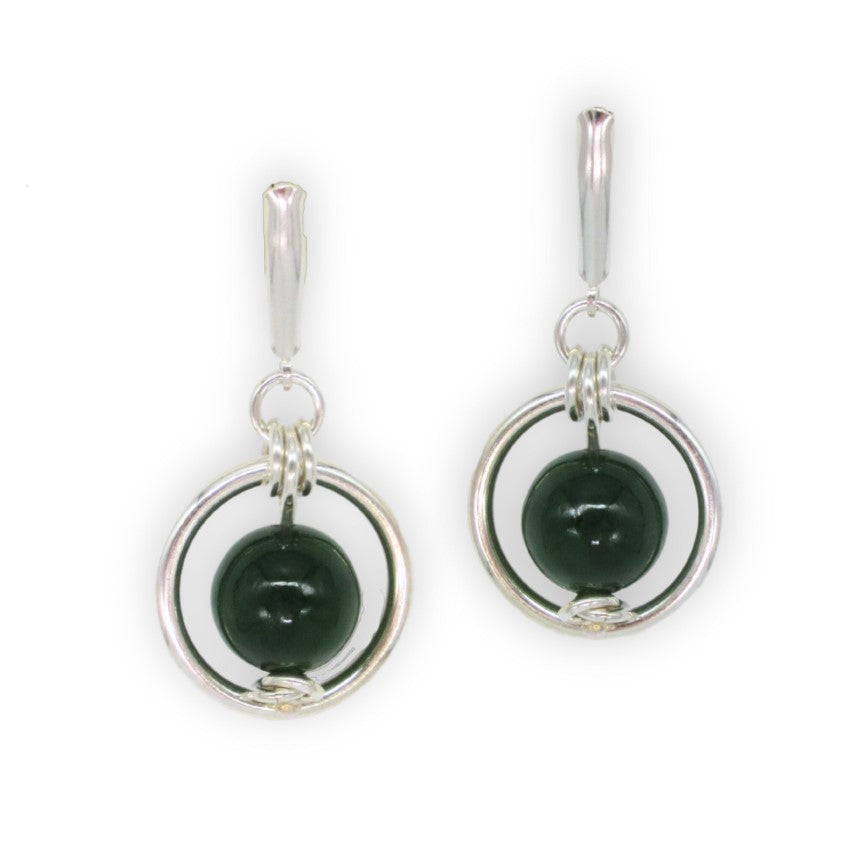 BC Nephrite Jade Circle Earrings