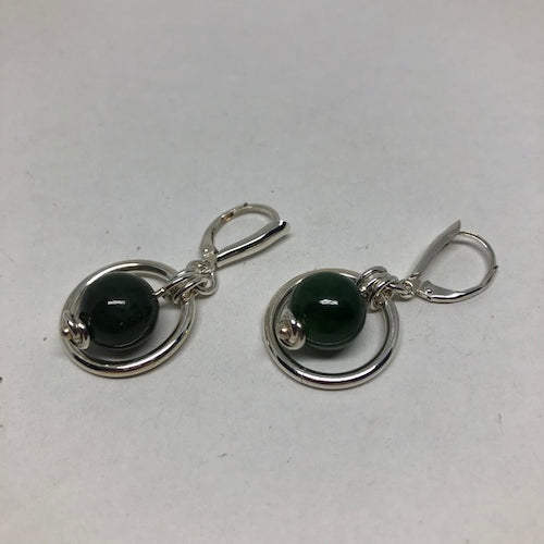 BC Nephrite Jade Circle Earrings