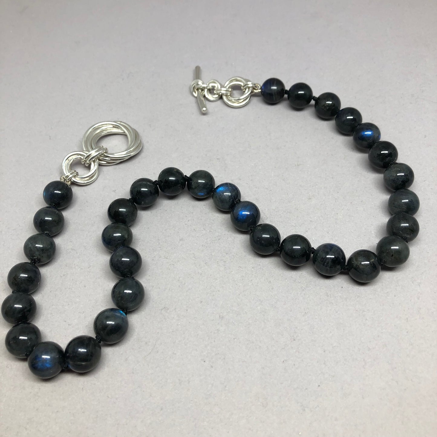 Jackie O Black Labradorite Necklace