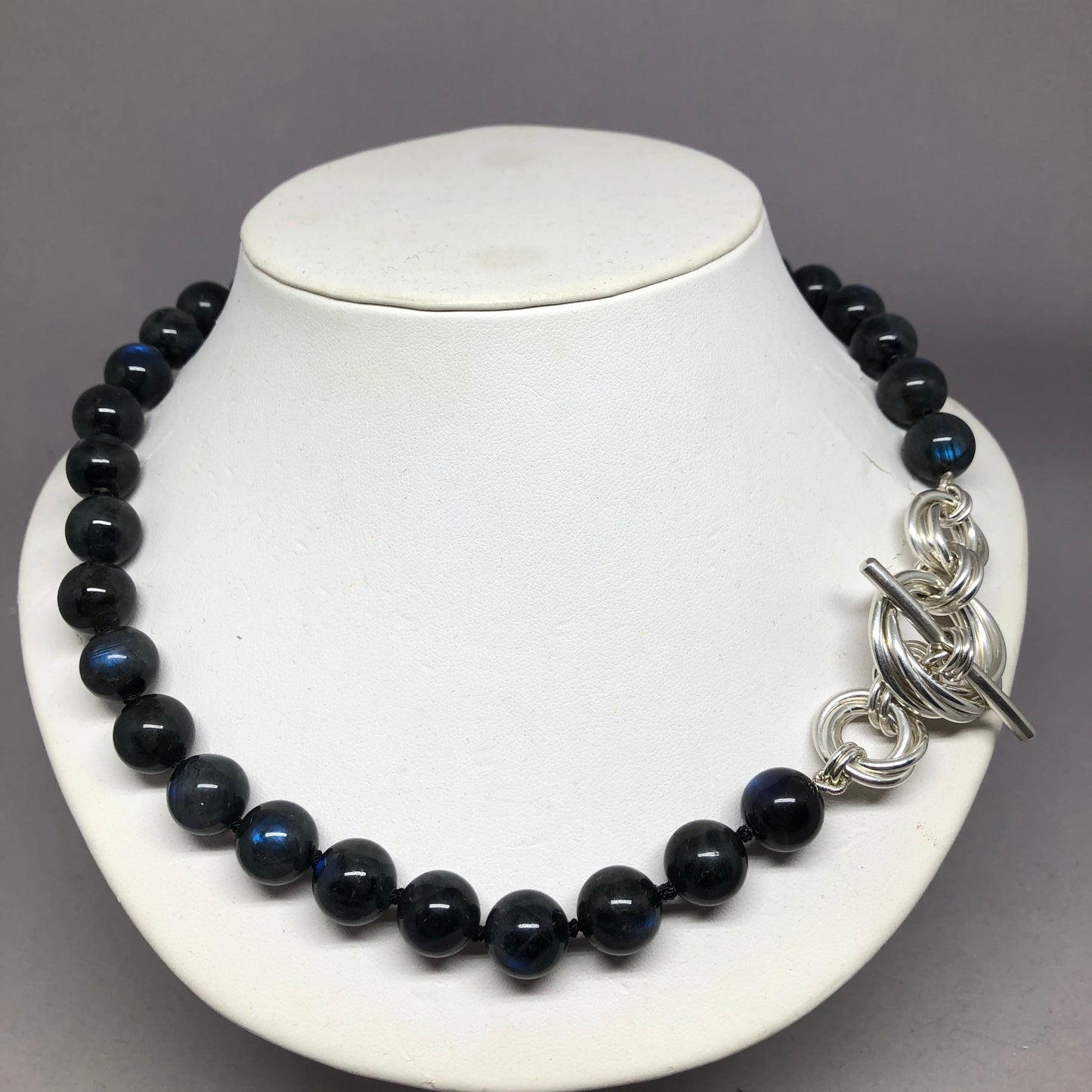 Jackie O Black Labradorite Necklace