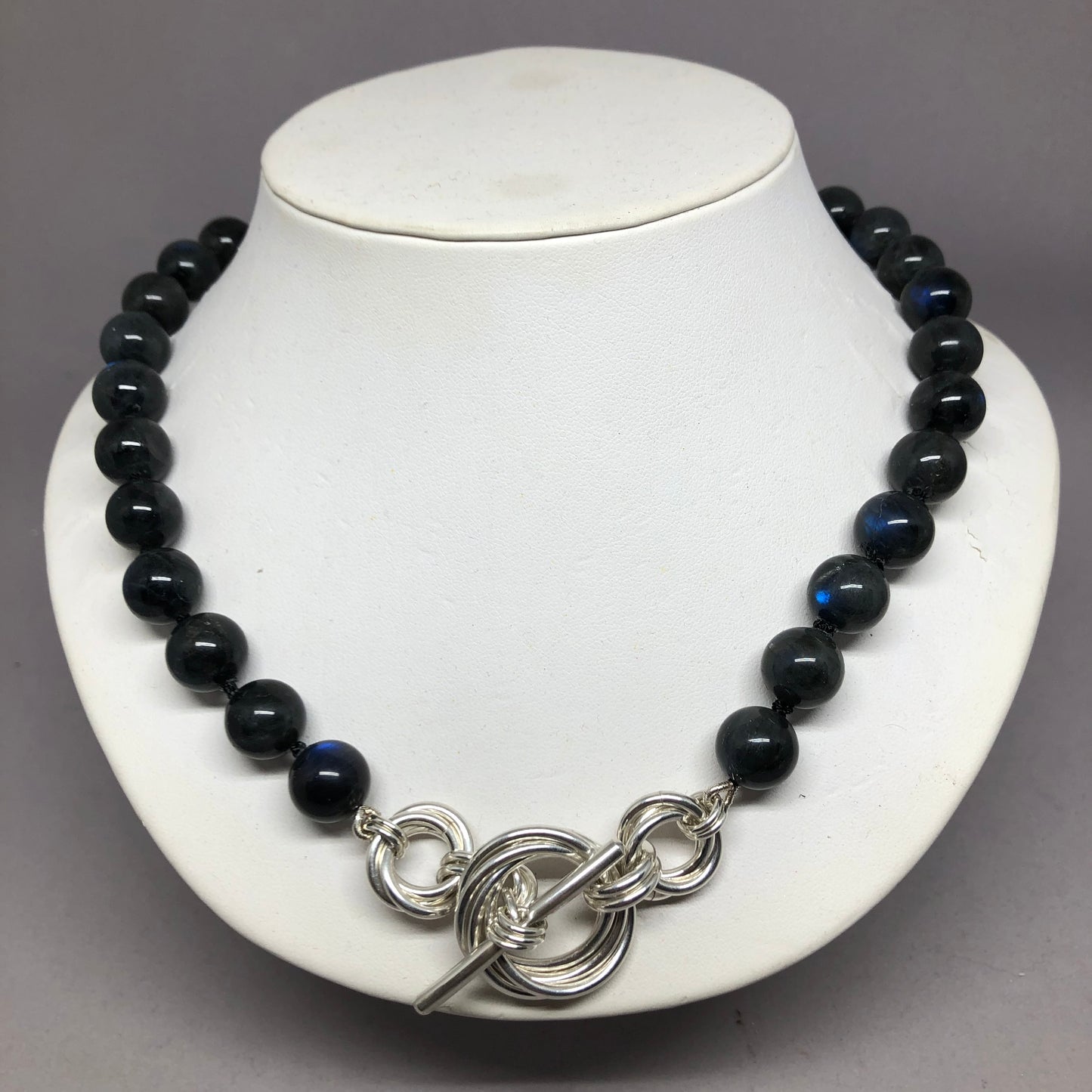 Jackie O Black Labradorite Necklace