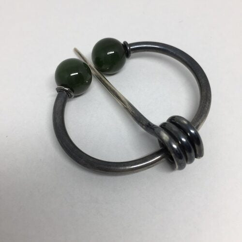 BC Nephrite Jade Penannular Shawl Pin