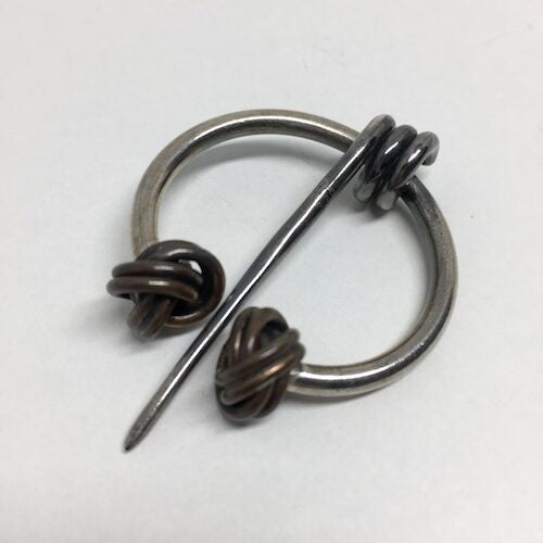 Penannular Shawl Pin - Love Knot/Sterling & Copper