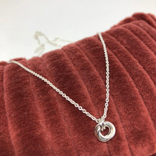 Mini Love Knot Pendant on Fine Rolo 16" Chain
